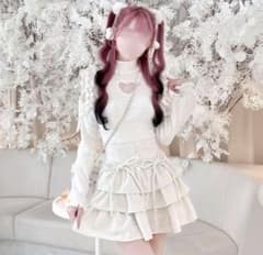 HONEYMEW ハニーミュウ ツイードティアードフリルスカート 白 HONEYMEW ハニーミュウ ツイードティアードフリルスカート 白 - メルカリ