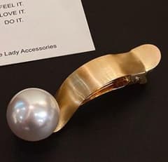 大人気!ヘアクリップ ヘアアクセサリー まとめ髪 韓国 パール ゴールドのサムネイル