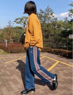 21SS Narrow Track Pant ティールグリーン×ピンク　Sのサムネイル