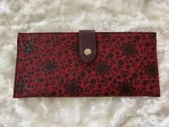 印伝 長財布 印傳屋 甲州印伝 財布 花柄型押し 長財布 レッド系 - メルカリ