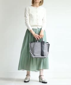ほぼ未使用 エバゴス ギンガムチェック トート PVC Y字トート Mサイズ 