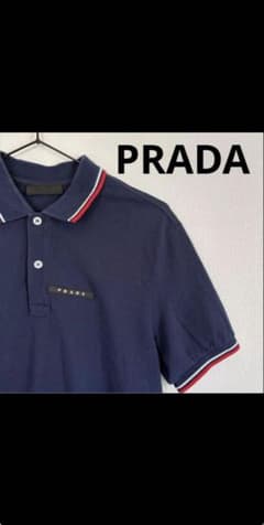 希少❗️】PRADA ネイビー ポロシャツ 黒タグ トリコロール M - メルカリ