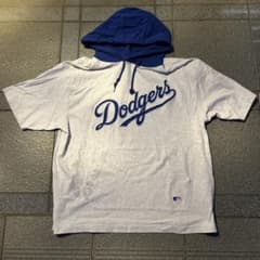 MLB Dodgers フード付き半袖Tシャツ グレーのサムネイル