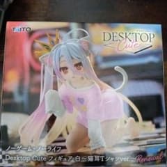 노게임·노라이프 Desktop Cute 흰색~고양이 귀 T셔츠 ver. 신품