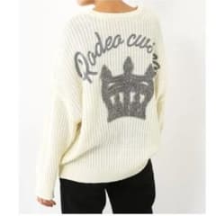 ☆ RODEO CROWNS ロゴ ニット セーター 長袖 ホワイト Fのサムネイル