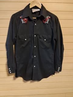 Cowboy Joe ウエスタンシャツ Sサイズ　60s 70s ブラックのサムネイル