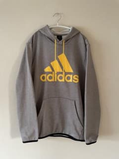 adidas パーカー トレフォイル プリントロゴ イエロー 黄色 グレー 灰色のサムネイル