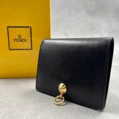 FENDI ブラック レザー バイザウェイ レディース 折り財布 9057