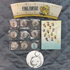FF7 クラウド等ポストカード、スクエニカフェ新宿スリーブ、コースター、缶バッジ