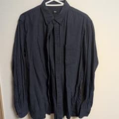 んの。様専用UNIQLO 長袖シャツ ネイビー Lのサムネイル