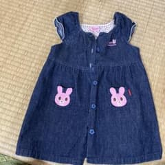 Mikihouse 90cm ミキハウス デニム ジャンバースカート 90サイズのサムネイル
