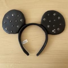 ディズニー　ミッキー　カチューシャ　レザー　スタッズ　黒のサムネイル