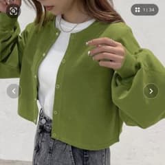 アプレジュールミニョン　ドットボタンカーディガンのサムネイル