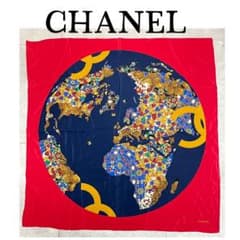 CHANEL ココマーク グリポア ジュエリー 地球儀柄 スカーフ ❤︎ CHANEL ココマーク グリポア ジュエリー 地球儀柄 スカーフ