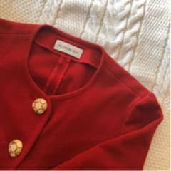 【☆YSL☆】大きい金ボタンの赤カーディガンのサムネイル