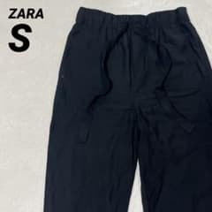 ZARA カジュアルパンツ ウエストゴム ゆったり とろみ 黒 Sのサムネイル