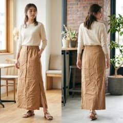 JOHN SMEDLEY リネン マキシスカート キャメル 2(M) - メルカリ