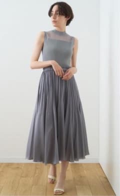 ANAYI ノースリーブ ニットワンピース (グレー)のサムネイル