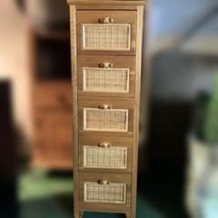 ラタンチェスト５段　藤家具 籐家具 ラタン チェスト 5段高さ約120cm - メルカリ