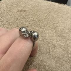 Alexander McQueen ツインスカルリング シルバー - メルカリ