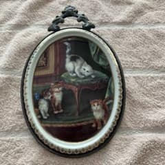 マイセン 猫 壁掛け 飾り絵 プレート 希少 マイセン 猫 壁掛け 飾り絵 プレート 猫の絵画 アンティーク