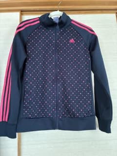 adidas ジャージ 上下セット ドット柄 ネイビー ピンク - メルカリ