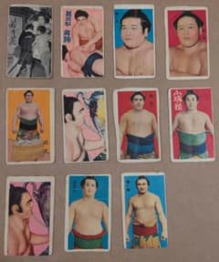 昭和レトロ 貴重な紙メンコ まとめ売り 11枚セット 当時の人気相撲力士