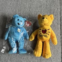 Ty 봉제 장난감 테디 베어 2 개 세트 미국 시애틀 비니 베이 비즈