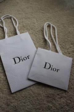 Dior ホワイトショップ袋 大小セット ディオール - メルカリ