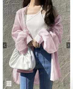 ストライプ柄シアーバンドカラーシャツ[fo1725]のサムネイル