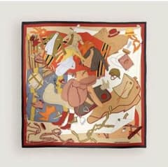 エルメス　カレ70 レザーベルト付き　Pele-Mele Sellier エルメス カレ70 レザーベルト付き Pele-Mele Sellier エルメス