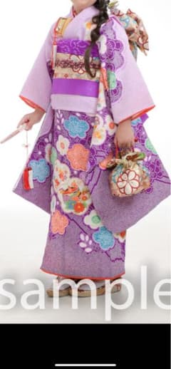七五三用　紫色の着物と付属品セット 七五三用 紫色の着物と付属品セット - メルカリ
