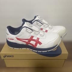ASICS BOAシステム安全靴 ホワイト/レッド/ネイビー - メルカリ