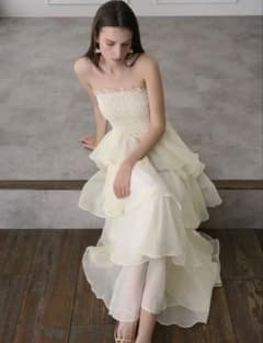 アイボリー maison celon frilly tiered dressのサムネイル