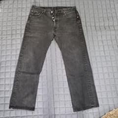 Levi's 501 ブラック ストレートデニム W34 L30 後染めのサムネイル