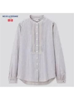 コットンツイルピンタックストライプシャツ　UNIQLO×INESのサムネイル