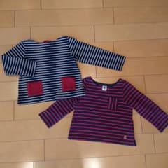 プチバトー 長袖 カットソー 3ans 4ans ボーダー セットのサムネイル