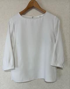 洋服の青山　ANCHOR WOMAN ホワイト 七分袖ブラウス Mのサムネイル
