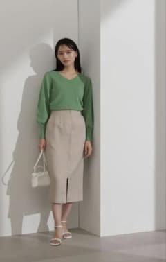 NATURAL BEAUTY BASIC ブッチャーフロントジップタイトスカートのサムネイル