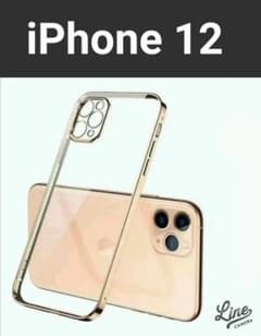 スマホケース　iPhone　ゴールド クリア 側面　メタリック シンプル 透明のサムネイル