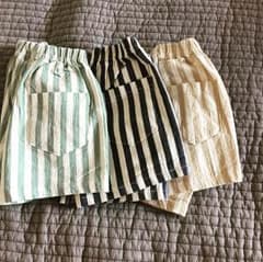 ★ストライプショートパンツ120グリーンのサムネイル