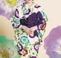 ふりふ　花柄浴衣　帯　帯留め　セットのサムネイル