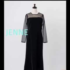 JENNE ドットチュールワンピ ースS黒シアー 結婚式2次会インスタのサムネイル
