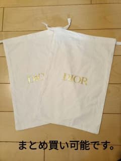 Dior 巾着袋 ホワイト 2枚セット - メルカリ