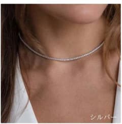 テニスチェーンネックレス サージカルステンレス製38cm＋5cmのサムネイル