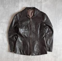 【70s vintage】ジップレザージャケット　ブルゾン　スエード　本革　短丈 70s vintage】ジップレザージャケット レザーブルゾン 本革 短丈