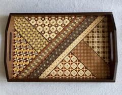 【箱根寄木細工】持ち手付きお盆・トレー（36cm） 箱根寄木細工】持ち手付きお盆・トレー（36cm） - メルカリ