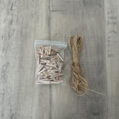 木製 ミニクリップ 麻紐セット 99個のサムネイル