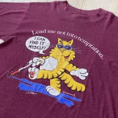 80年代 ヴィンテージTシャツ 猫 プリントのサムネイル