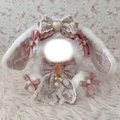 アンティーク姫系♡１２ｃｍおすわりぬい服♡うさぎの着ぐるみ♡総レース柄 アンティーク姫系♡12cmおすわりぬい服♡うさぎの着ぐるみ♡総
